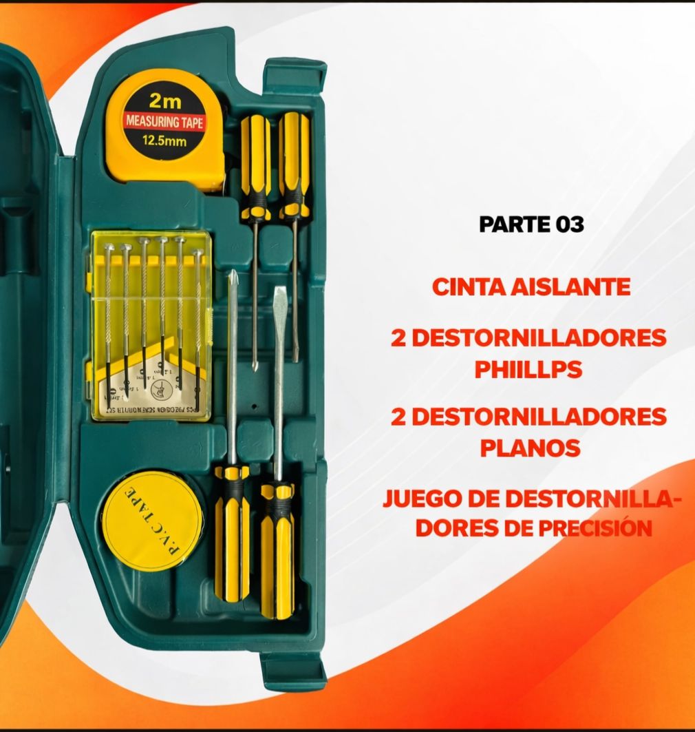 KIT DE HERRAMIENTAS COMPLETO – 27 PIEZAS